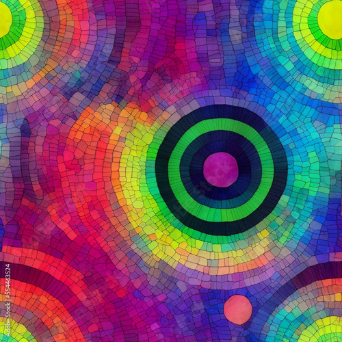 A colorful circles pattern. Repeating / Seamless.