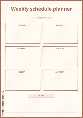 Weekly Schedule Planner Sheet