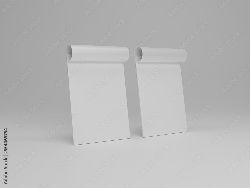 Notepad 3d rendered with white background Notepad 3d rendered with white background