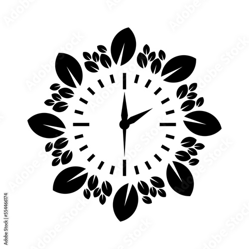 clock leaf logo design