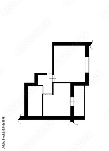 Apartment plans. House room layout. Home floorplan. Architecture plan of apartment interior project.