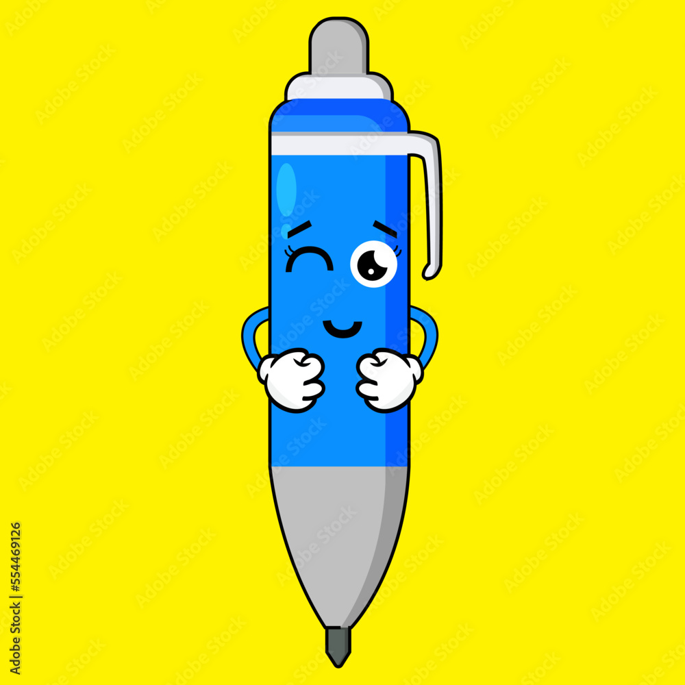 Vector Illustration Cute Pen Character Vector Illustration Cute Pen Character