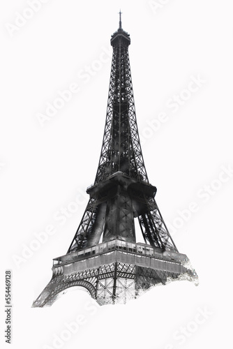 Sticker Eiffel Tower in Paris, France. Abstraction