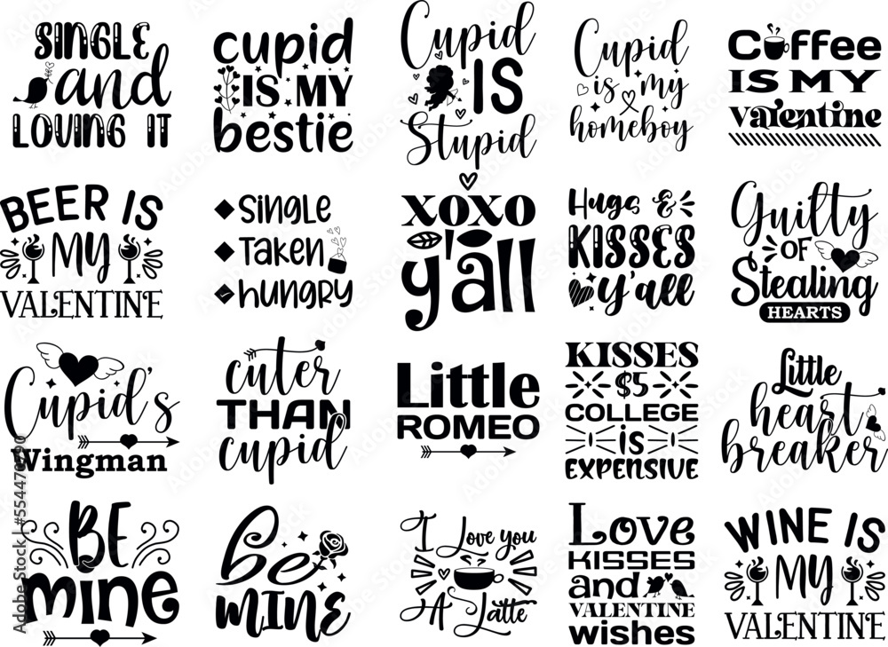 Valentine's Day Quotes SVG Bundle  pack 05