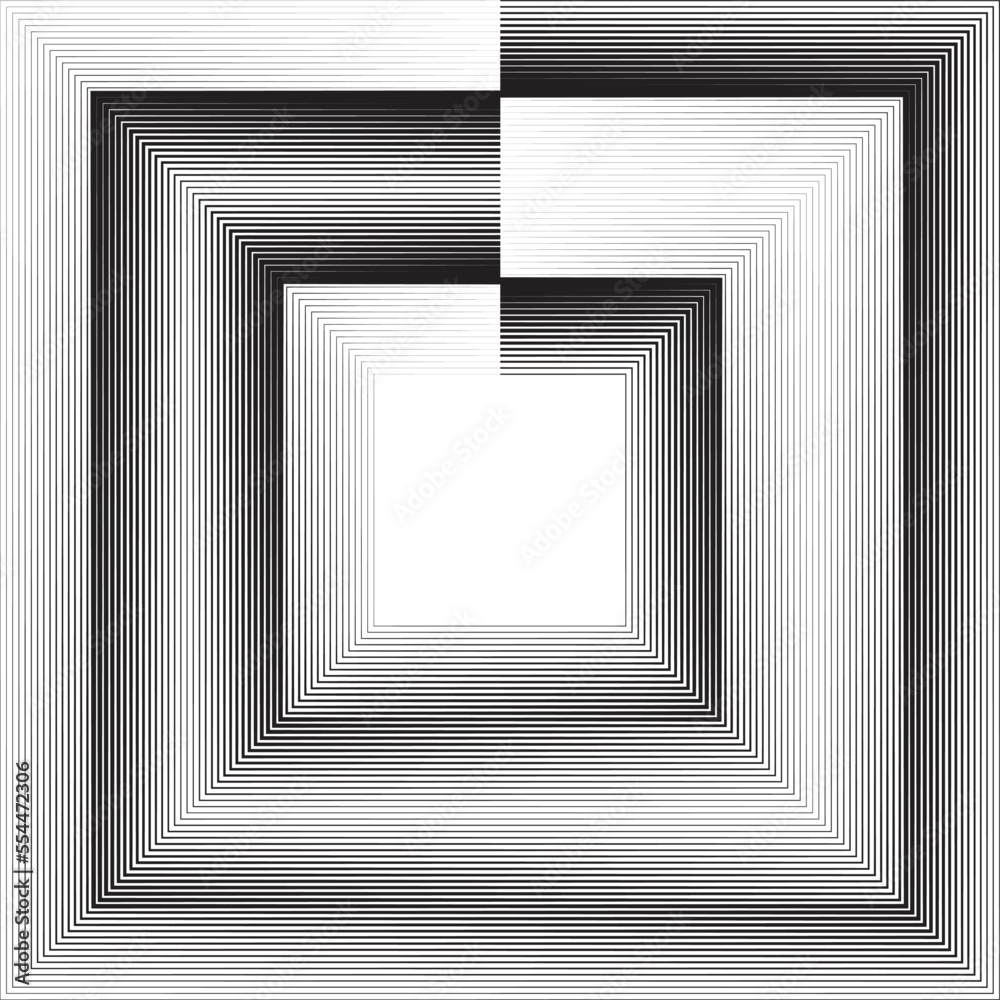 Rectangle Logo with lines.Rectangle unusual icon Design .frame with Vector stripes for images.
