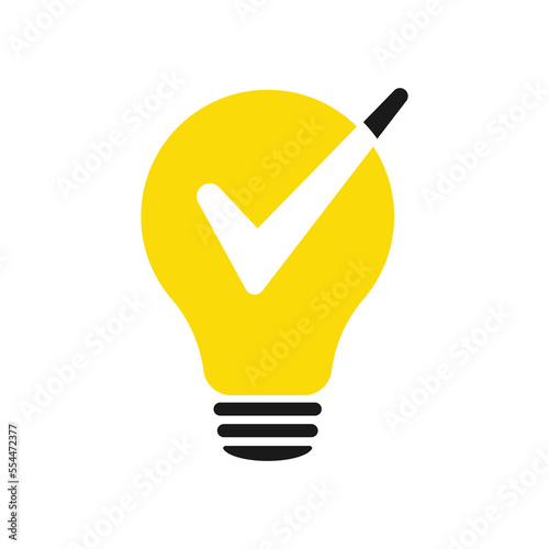 Lamp icon- check marks. Illustration