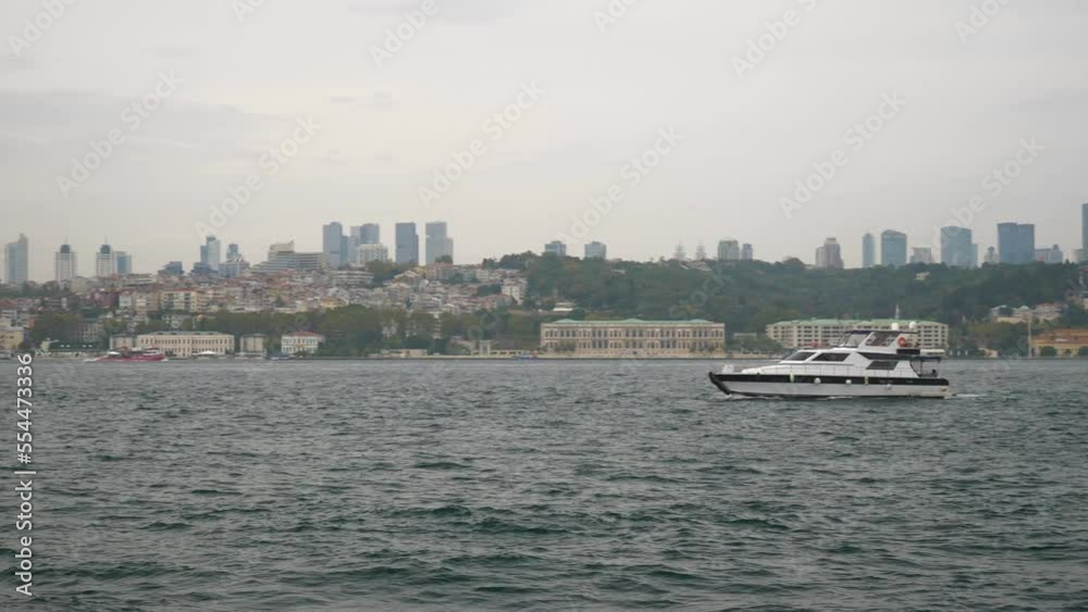 day time istanbul city famous traffic bridge bay slow motion panorama 4k turkey day time istanbul city famous traffic bridge bay slow motion panorama 4k turkey