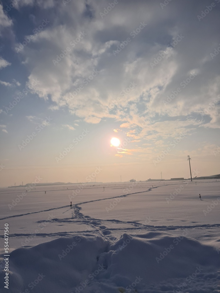 sunset in the snow sunset in the snow