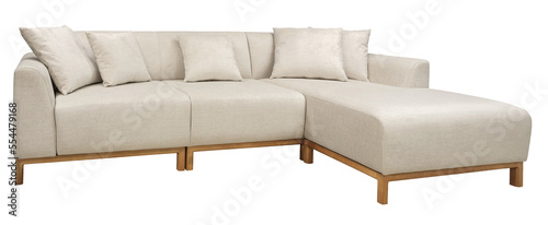 Corner sofa isolated on white background. Clipping path