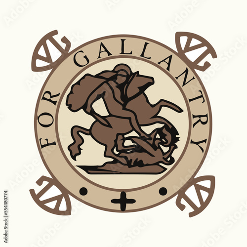 Symbol from the Flag of Malta. Vector drawing sign
