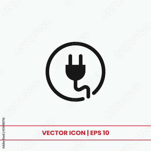 Plug icon vector. Electric plug sign
