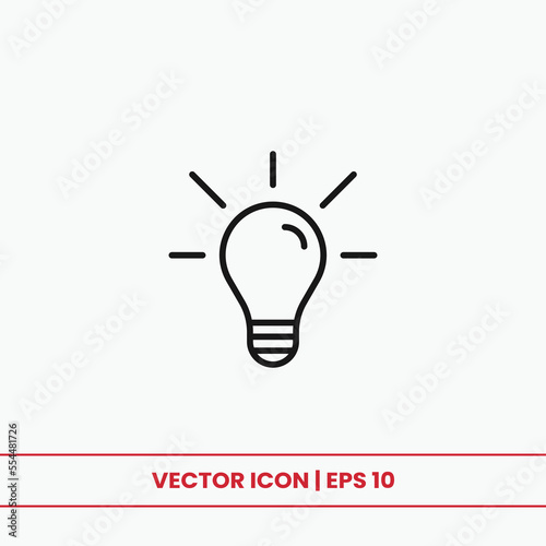 Light bulb icon vector. Creative idea sign