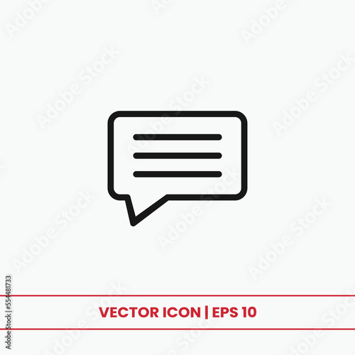 Speech bubble icon vector. Text message sign