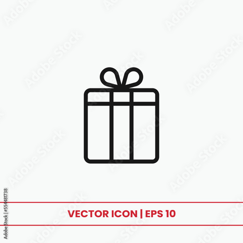 Gift box icon vector. Present sign