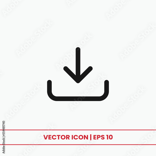 Download icon vector. Downloading sign