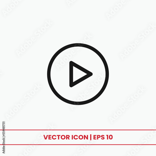 Play icon vector. Player button sign