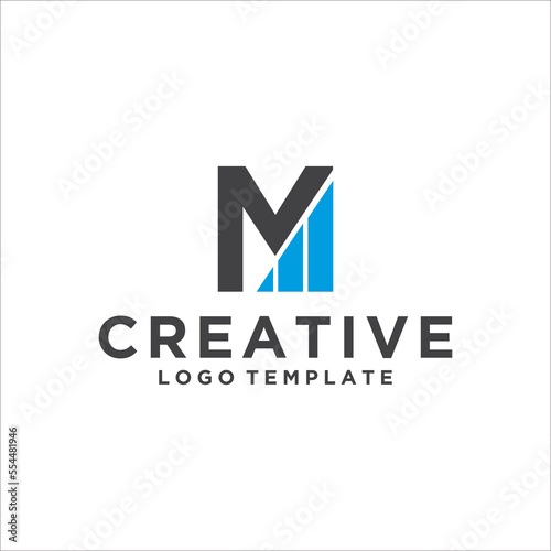 Investment logo with capital letter M, finance logo, financial investment logo, business logo © arbain