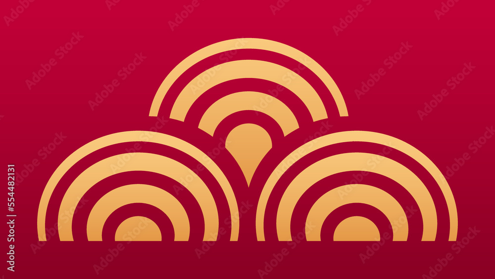 Sea wave chinese decorative element. Asian golden traditional illustration. Decoration element Sea wave chinese decorative element. Asian golden traditional illustration. Decoration element