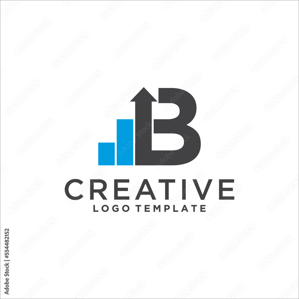 Investment logo with capital letter B, finance logo, financial investment logo, business logo