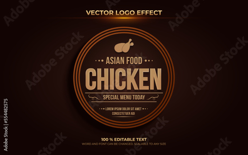 Asian food chicken editable text effect