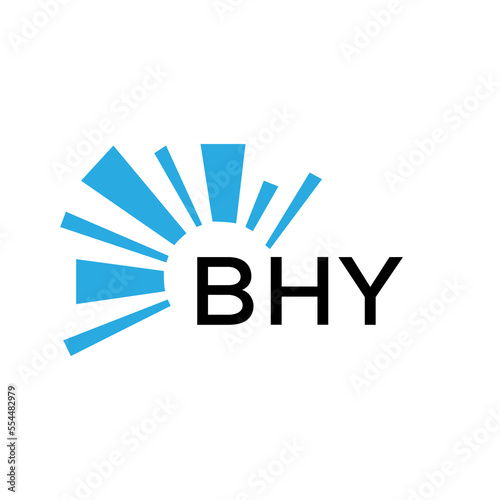 BHY letter logo. BHY blue image on white background and black letter. BHY technology  Monogram logo design for entrepreneur and business. BHY best icon.
 photo