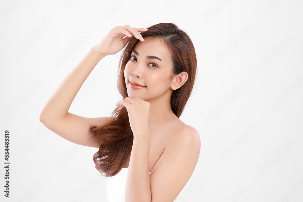 Beautiful young asian woman with clean fresh skin on white background, Face care, Facial treatment, Cosmetology, beauty and spa, Asian women portrait. Beautiful young asian woman with clean fresh skin on white background, Face care, Facial treatment, Cosmetology, beauty and spa, Asian women portrait.