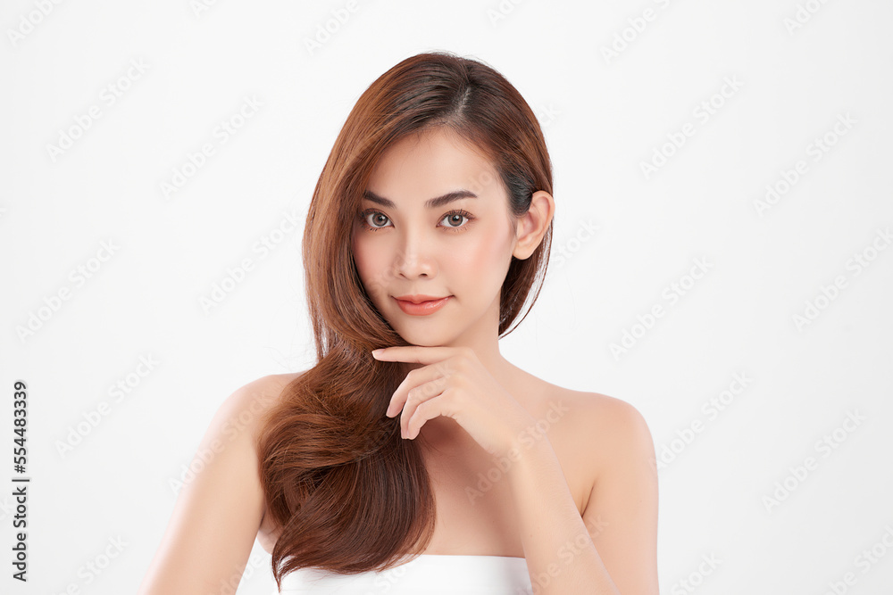 Beautiful young asian woman with clean fresh skin on white background, Face care, Facial treatment, Cosmetology, beauty and spa, Asian women portrait. Beautiful young asian woman with clean fresh skin on white background, Face care, Facial treatment, Cosmetology, beauty and spa, Asian women portrait.