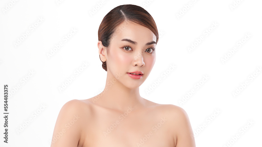 Beautiful young asian woman with clean fresh skin on white background, Face care, Facial treatment, Cosmetology, beauty and spa, Asian women portrait. Beautiful young asian woman with clean fresh skin on white background, Face care, Facial treatment, Cosmetology, beauty and spa, Asian women portrait.