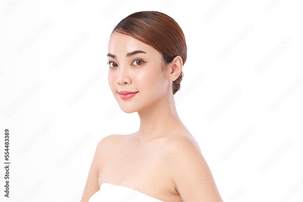 Beautiful young asian woman with clean fresh skin on white background, Face care, Facial treatment, Cosmetology, beauty and spa, Asian women portrait. Beautiful young asian woman with clean fresh skin on white background, Face care, Facial treatment, Cosmetology, beauty and spa, Asian women portrait.