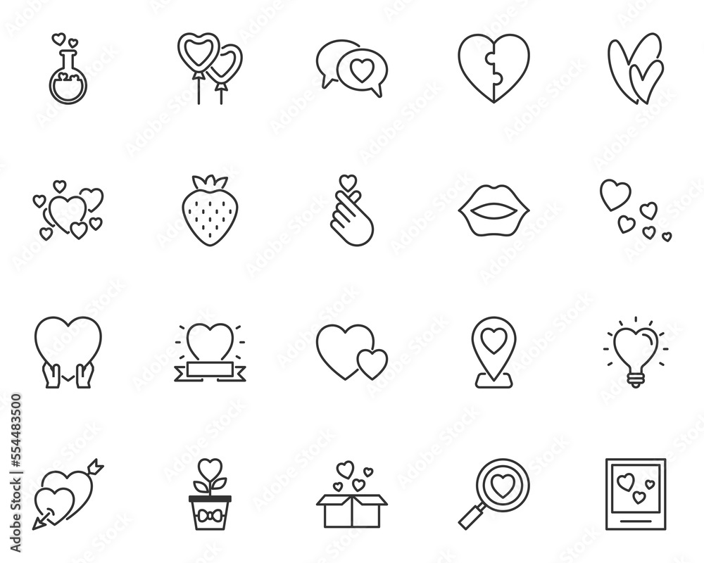 set of valentine day icon, love, heart set of valentine day icon, love, heart