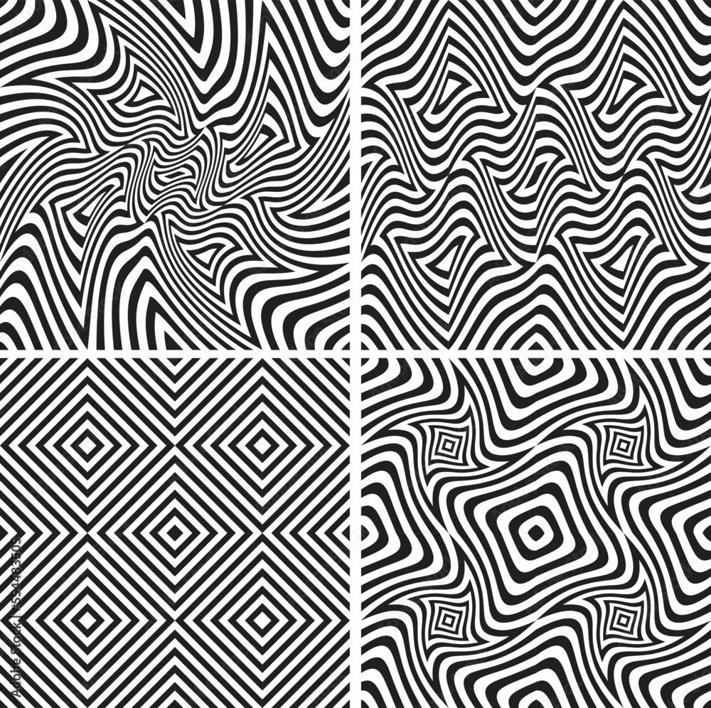 Seamless pattern with lines.Unusual poster Design .Black Vector stripes .Geometric shape. Endless texture
