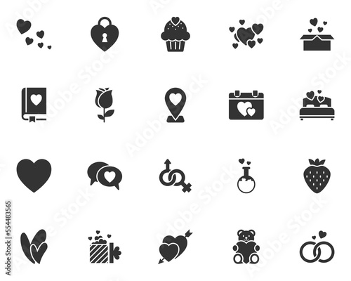 set of valentine day icon, love, heart