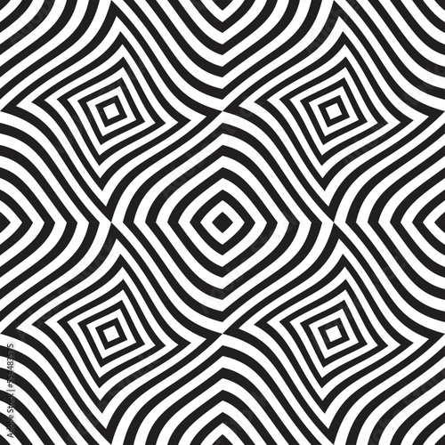 Warped pattern with lines.Unusual poster Design .Vector stripes .Geometric texture