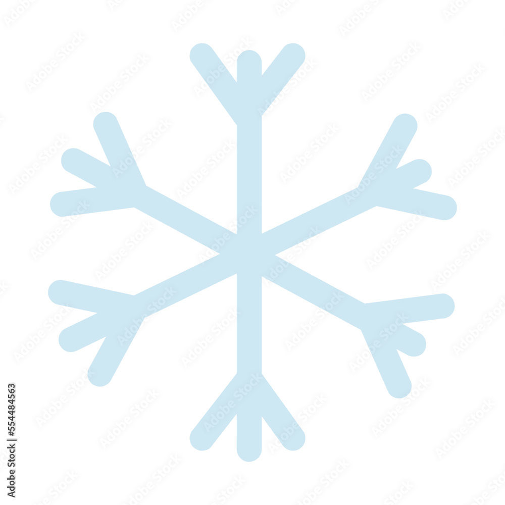 Snowflake. Icon. Isolated vector object. Modern cartoon style.
