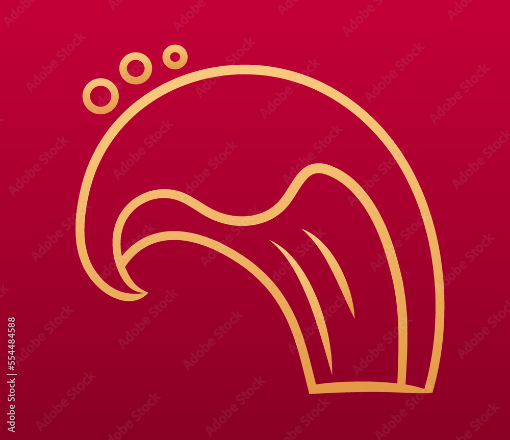 Sea wave chinese decorative element. Asian golden traditional illustration. Decoration elements Sea wave chinese decorative element. Asian golden traditional illustration. Decoration elements