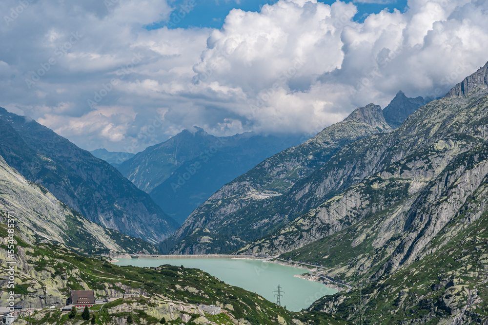 Lake and powerstation by Grimsel Pass in Schwitzerland Lake and powerstation by Grimsel Pass in Schwitzerland