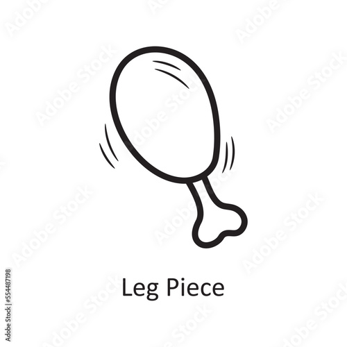 Leg Piece vector outline Icon Design illustration. Food and Drinks Symbol on White background EPS 10 File