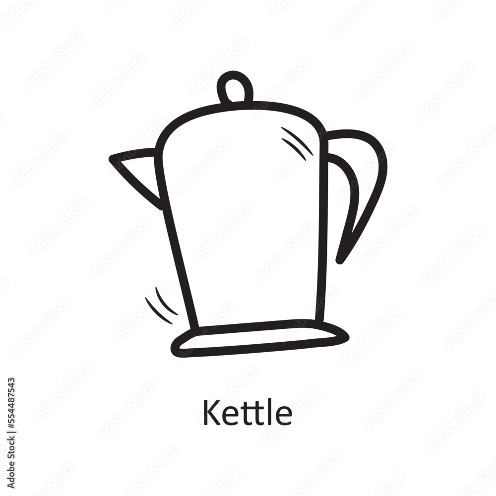 Obraz premium Kettle vector outline Icon Design illustration. Food and Drinks Symbol on White background EPS 10 File