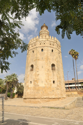 Tower of Gold military watchtower in Seville, Spain
