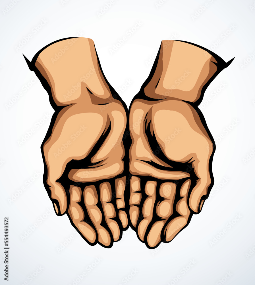 Praying hands Vector drawing icon Stock Vector Adobe Stock