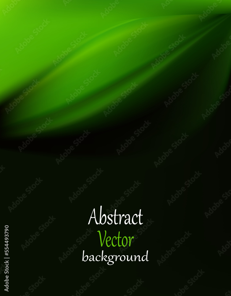 Abstract green background of draped fabric and smooth lines. Ecology and fashion.