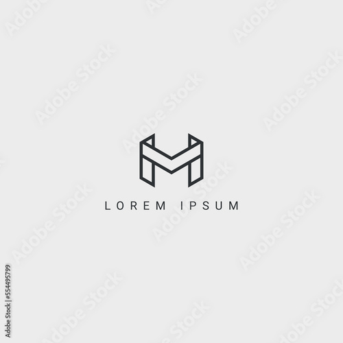 Abstract MH, HM Letters Logo Initial Based Monogram Icon Vector.
