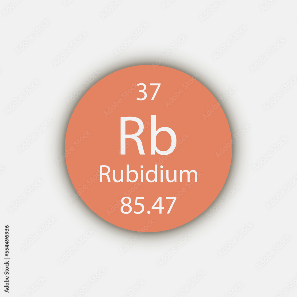 Rubidium symbol. Chemical element of the periodic table. Vector illustration. Rubidium symbol. Chemical element of the periodic table. Vector illustration.