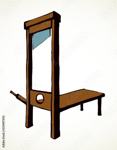 The ancient guillotine. Vector drawing