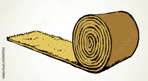 Rolled straw roll. Vector drawing