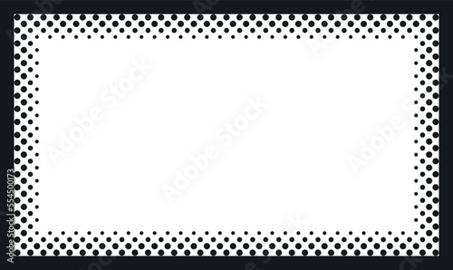Black Silk print dotted on auto glass. A black frame made of circles.