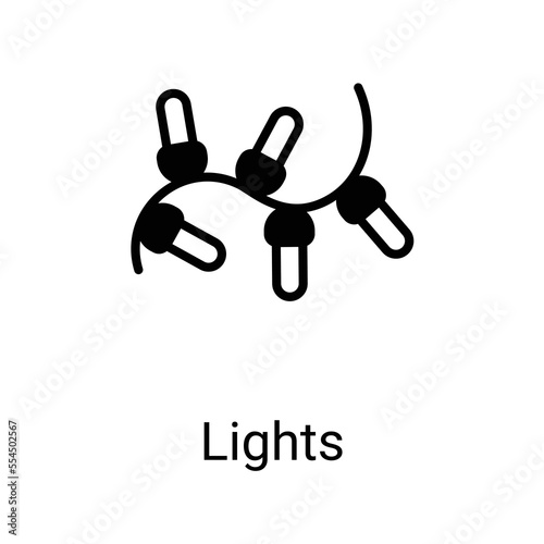 lights icons, editable stoke, stoke illustration.