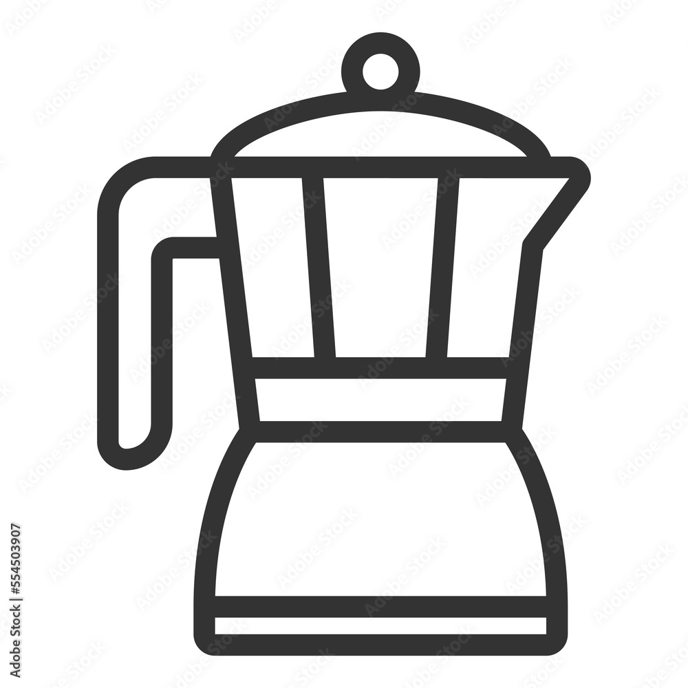 Geyser coffee maker - icon, illustration on white background, outline style