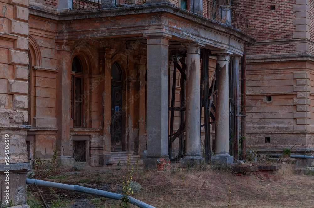 Old abandoned mansion haunted like a horror movie castle palace villa in Hungary