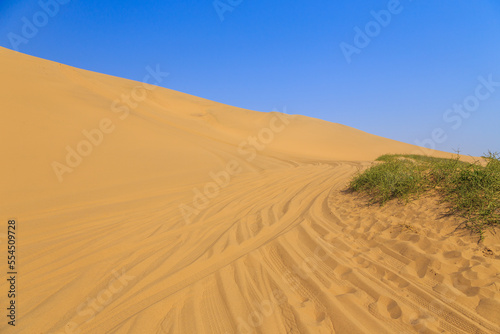 Desert off the coast of the Atlantic Ocean, Walvis Bay. Swakopmund, Namibia.